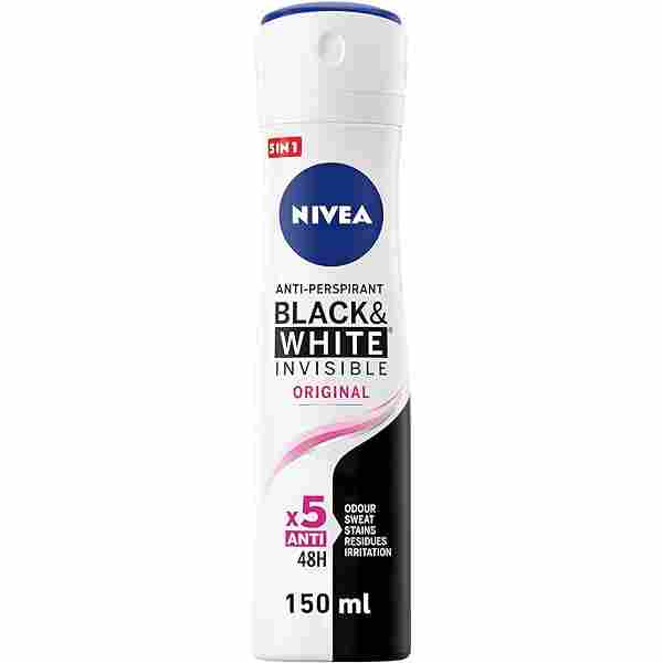 Nivea Deodorant For Women Black & White Silky Smooth 48H Antiperspirant Spray 150Ml