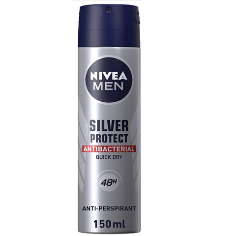Nivea Deodorant For Men Silver Protect 48H Antibacterial Anti Perspirant Spray 150Ml