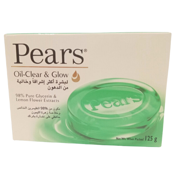 Pears Oil Clear & Glow Soap Bar with Glycerin & Lemon Flower Extract 125g