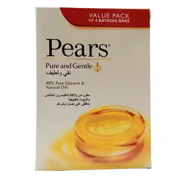 Pears Pure & Gentle Soap Bar with Glycerin & Natural oils 125g x 4