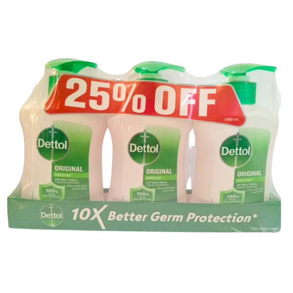 Dettol Hand Wash Original Antibacterial Liquid 200Ml (Pack 3)