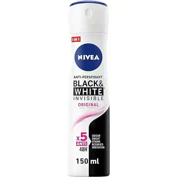 Nivea Deodorant For Women Black & White Silky Smooth 48H Antiperspirant Spray 150Ml