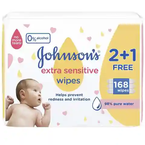 Jonson'S Extra Sensitive Baby Wipes (2+1Free) 3X56Wipes