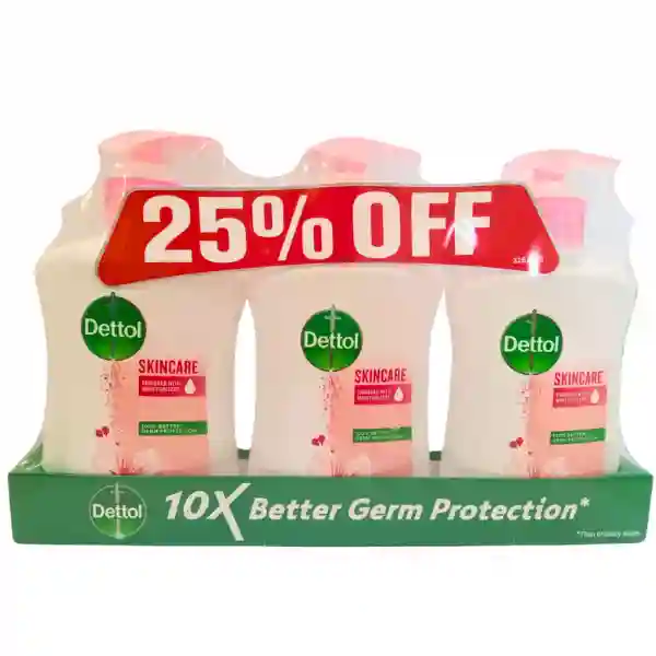 Dettol Hand Wash Skin Care Antibacterial Liquid 200Ml (Pack 3)