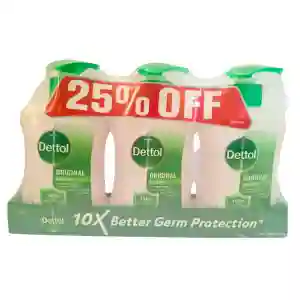 Dettol Hand Wash Original Antibacterial Liquid 200Ml (Pack 3)
